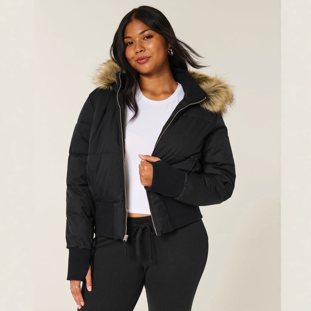 Émilie Women's Quilted Winter Jacket with Removable Hood | Mid-Length Padded Coat for Women