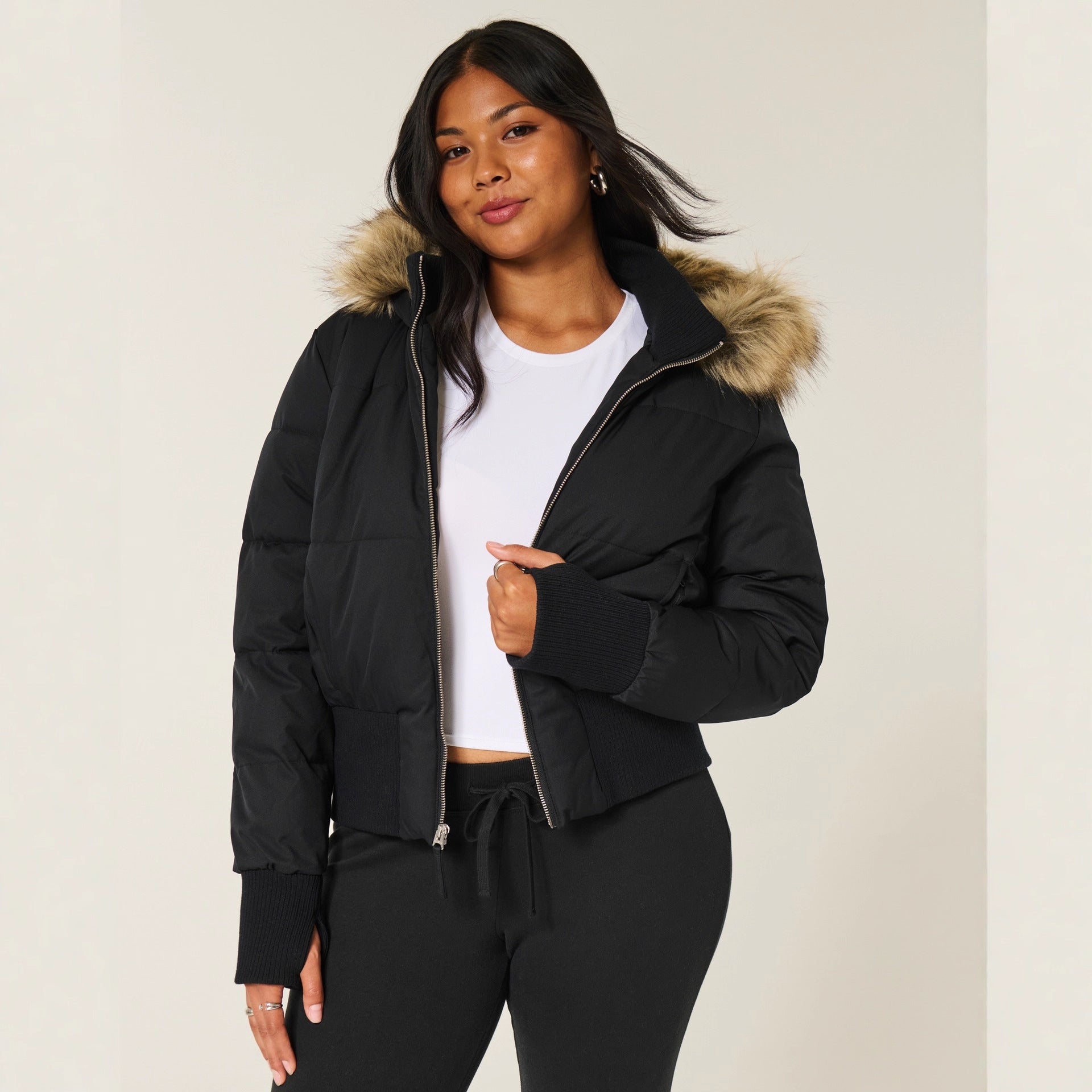 Émilie Women's Quilted Winter Jacket with Removable Hood | Mid-Length Padded Coat for Women