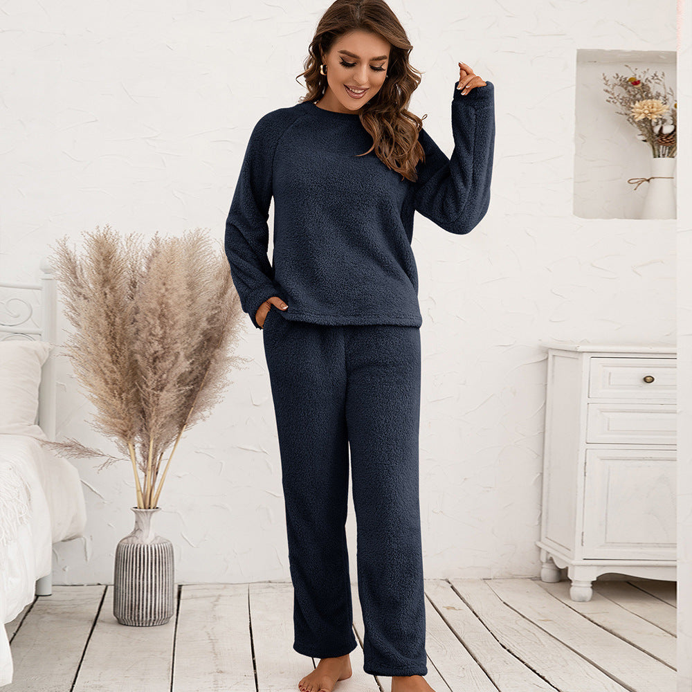 Ember Women's Cosy Fleece Pyjama Set | Long Sleeve Top & Comfortable Trousers