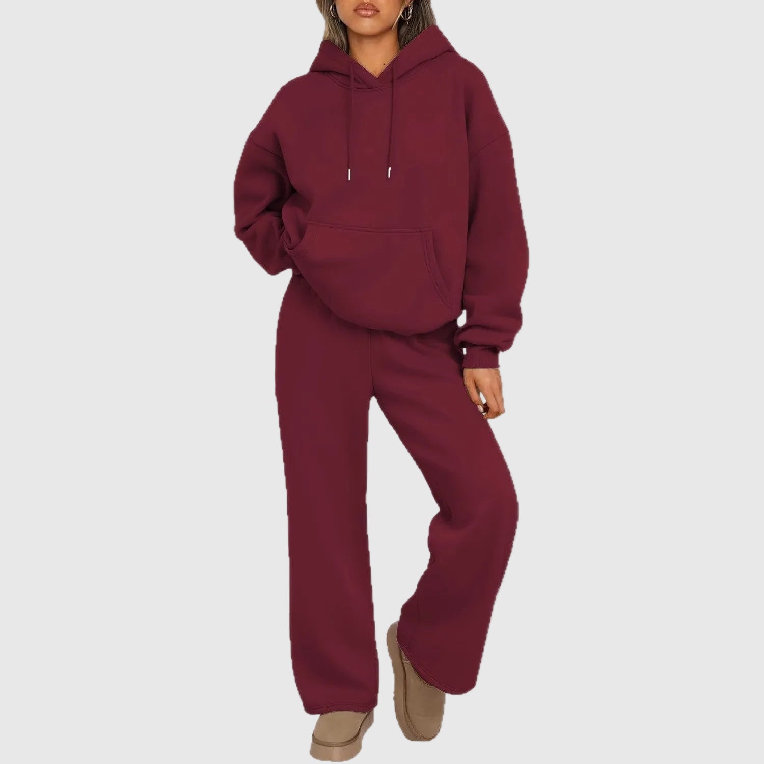 Luxe Women's Oversized Hoodie & Jogger Lounge Set | Soft Cotton Two-Piece Loungewear for Women