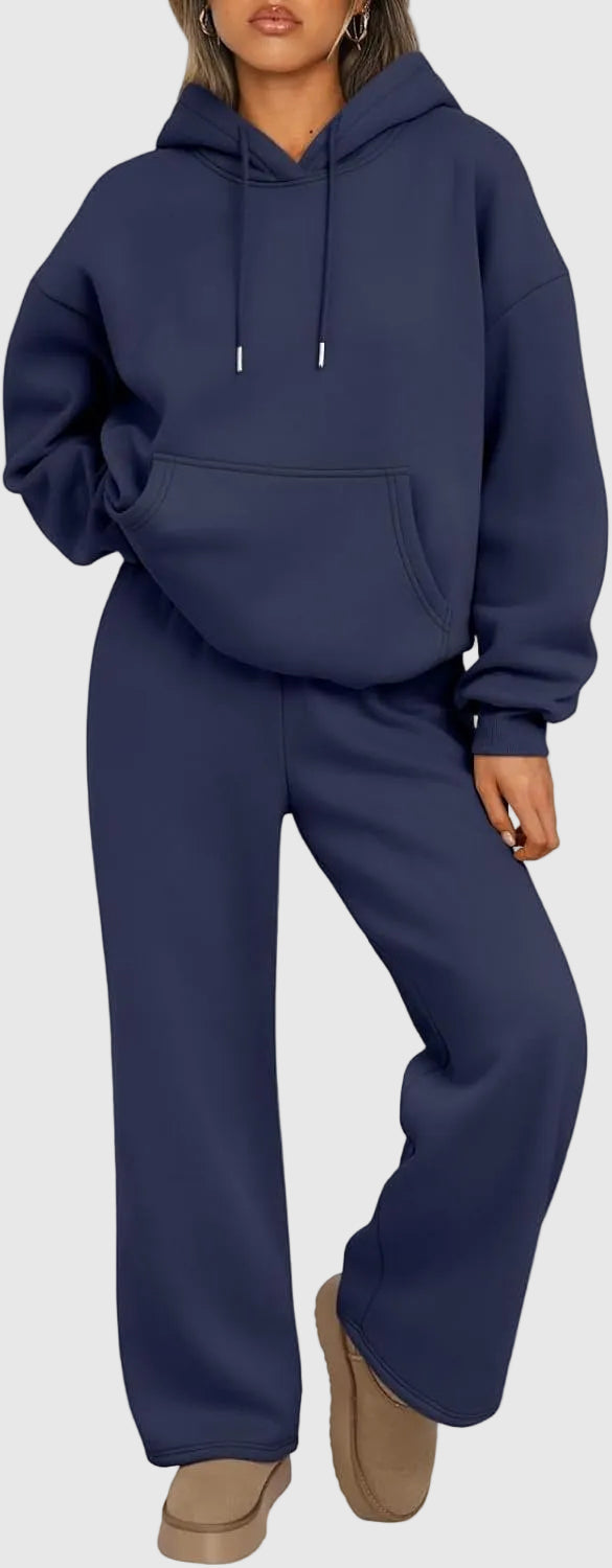 Luxe Women's Oversized Hoodie & Jogger Lounge Set | Soft Cotton Two-Piece Loungewear for Women