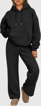Luxe Women's Oversized Hoodie & Jogger Lounge Set | Soft Cotton Two-Piece Loungewear for Women