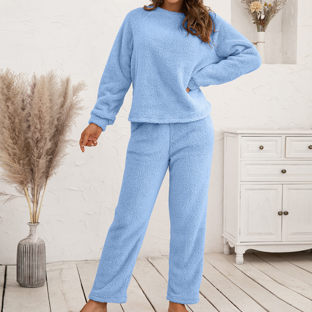 Ember Women's Cosy Fleece Pyjama Set | Long Sleeve Top & Comfortable Trousers