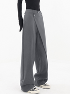 Luciana Women's Elegant Wide Leg Stretch Pants | High-Waisted Jersey Trousers for Women | Casual Everyday Smart Casual Style