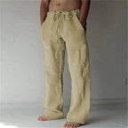 Men's Baggy Linen Blend Summer Trousers | Wide Leg Relaxed Fit Casual Pants for Men | Holiday & Everyday Wear
