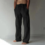 Men's Baggy Linen Blend Summer Trousers | Wide Leg Relaxed Fit Casual Pants for Men | Holiday & Everyday Wear