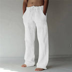 Men's Baggy Linen Blend Summer Trousers | Wide Leg Relaxed Fit Casual Pants for Men | Holiday & Everyday Wear