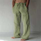 Men's Baggy Linen Blend Summer Trousers | Wide Leg Relaxed Fit Casual Pants for Men | Holiday & Everyday Wear