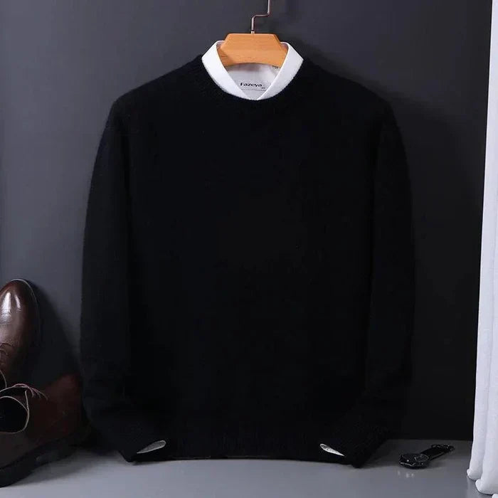 Nathan Men's Winter Cashmere Blend Sweater | Luxury Loose Fit Cashmere Knit Jumper for Men | Smart Casual Everyday Knitwear