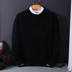 Nathan Men's Winter Cashmere Blend Sweater | Luxury Loose Fit Cashmere Knit Jumper for Men | Smart Casual Everyday Knitwear