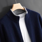 Silvano Men's Cashmere Blend Zip Gilet Vest | Warm Elegant Sleeveless Cashmere Jumper for Men | Luxury Smart Casual Layering Knitwear