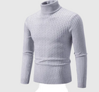 Leandro Men's Merino Wool Turtleneck Sweater | Warm Relaxed Fit Roll Neck for Men | Stylish Comfortable Knitwear