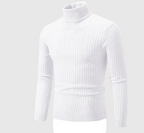 Leandro Men's Merino Wool Turtleneck Sweater | Warm Relaxed Fit Roll Neck for Men | Stylish Comfortable Knitwear