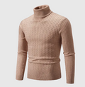Leandro Men's Merino Wool Turtleneck Sweater | Warm Relaxed Fit Roll Neck for Men | Stylish Comfortable Knitwear