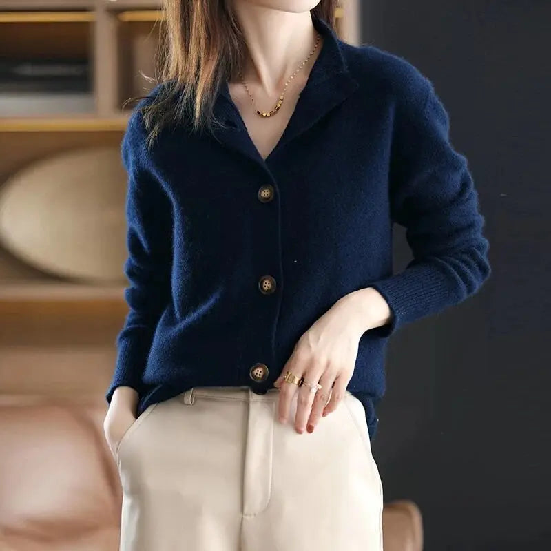 Pierina Women's Cashmere Blend Open Front Cardigan | Elegant Waterfall Drape Cardigan for Women | Luxury Smart Casual Knitwear
