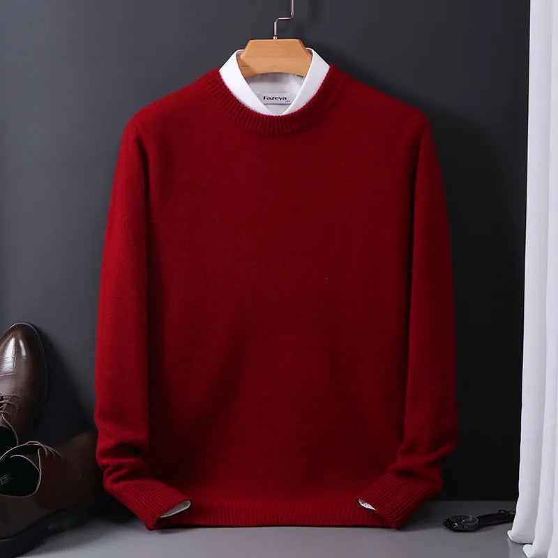 Raffael Men's Premium Cashmere Blend Crew Neck Sweater | Timeless Soft Luxury Knit Jumper for Men