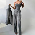 Iwona Women's Timeless 3-Piece Wool Blend Suit | Blazer, Waistcoat & Trousers Set for Women