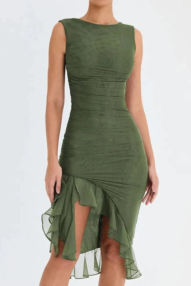 Charlotte Women's Cotton Bodycon Midi Dress | Fitted Silhouette | Casual, Work & Evening