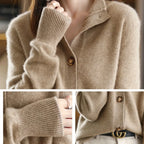 Pierina Women's Cashmere Blend Open Front Cardigan | Elegant Waterfall Drape Cardigan for Women | Luxury Smart Casual Knitwear