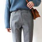 Colette Men's Herringbone Wool Trousers | Classic Regular Fit Casual Cord Pants for Men