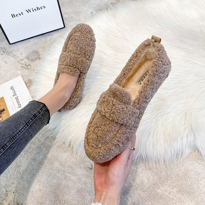 Elara Women's Sherpa Loafer Slippers | Teddy Fluffy Indoor Loafer | Cosy Home & Loungewear Footwear