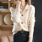 Pierina Women's Cashmere Blend Open Front Cardigan | Elegant Waterfall Drape Cardigan for Women | Luxury Smart Casual Knitwear