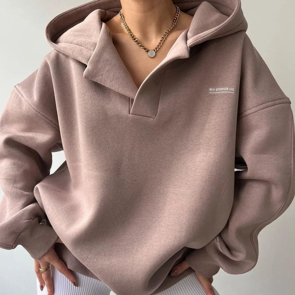 Marlowe Women's Oversized Minimalist Hoodie | Soft French Terry Sweatshirt for Women | Cosy Relaxed Fit Everyday Autumn Winter Casual Top