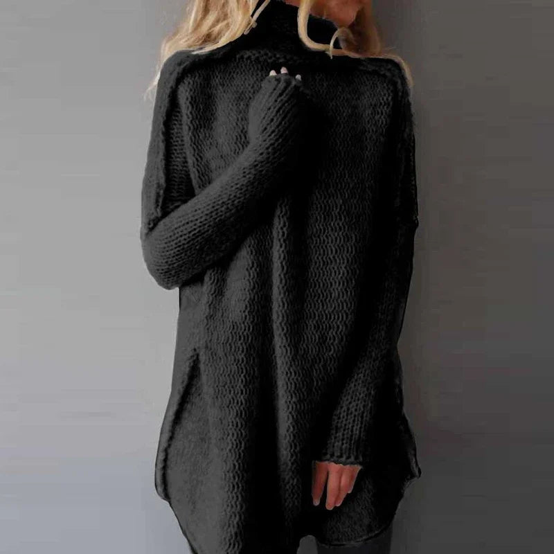 Greta Women's Cotton Knit Turtleneck Sweater | Soft Everyday Roll Neck Jumper for Women | Classic Regular Fit Smart Casual Knitwear