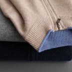 Silvano Men's Cashmere Blend Zip Gilet Vest | Warm Elegant Sleeveless Cashmere Jumper for Men | Luxury Smart Casual Layering Knitwear