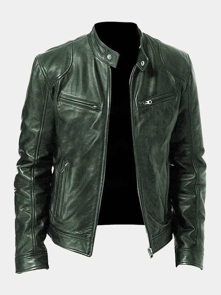 Premium Genuine Leather Jacket for Men Classic Biker Style
