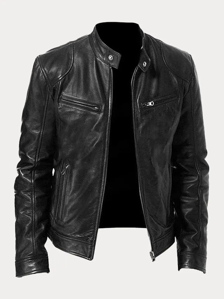 Premium Genuine Leather Jacket for Men Classic Biker Style