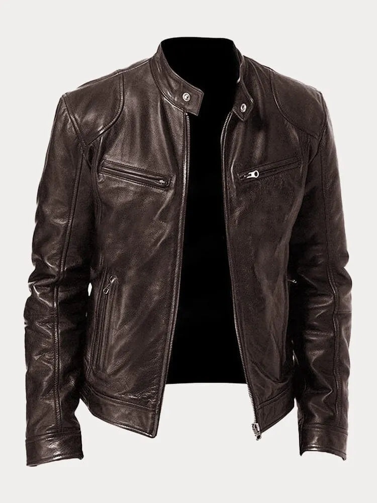 Premium Genuine Leather Jacket for Men Classic Biker Style
