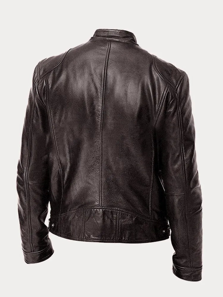 Premium Genuine Leather Jacket for Men Classic Biker Style