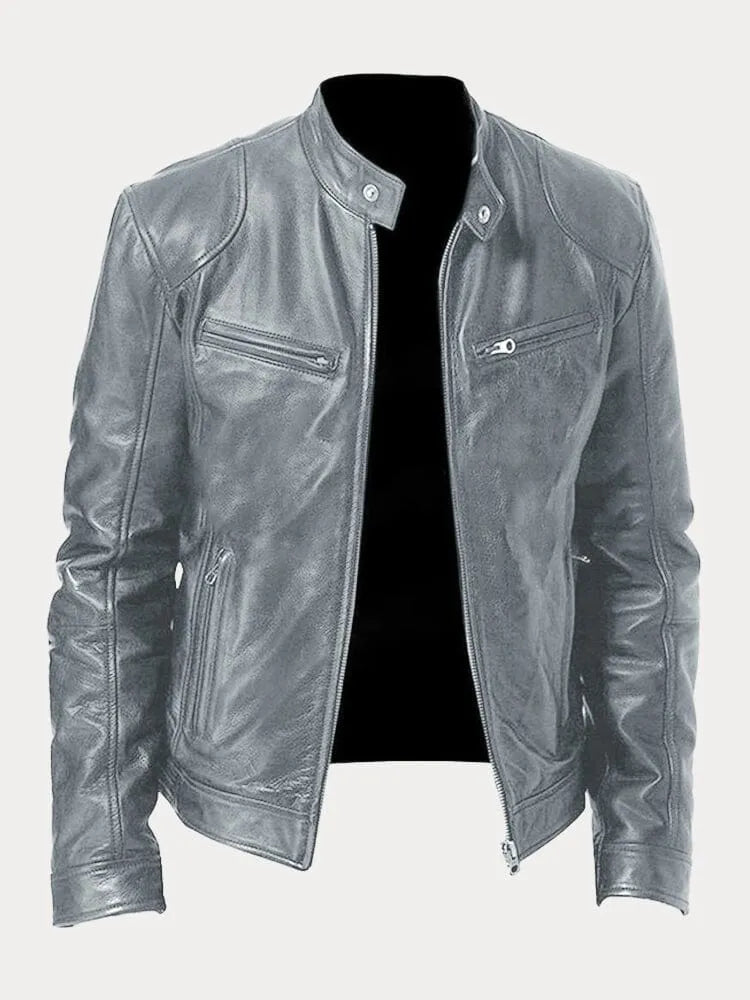 Premium Genuine Leather Jacket for Men Classic Biker Style