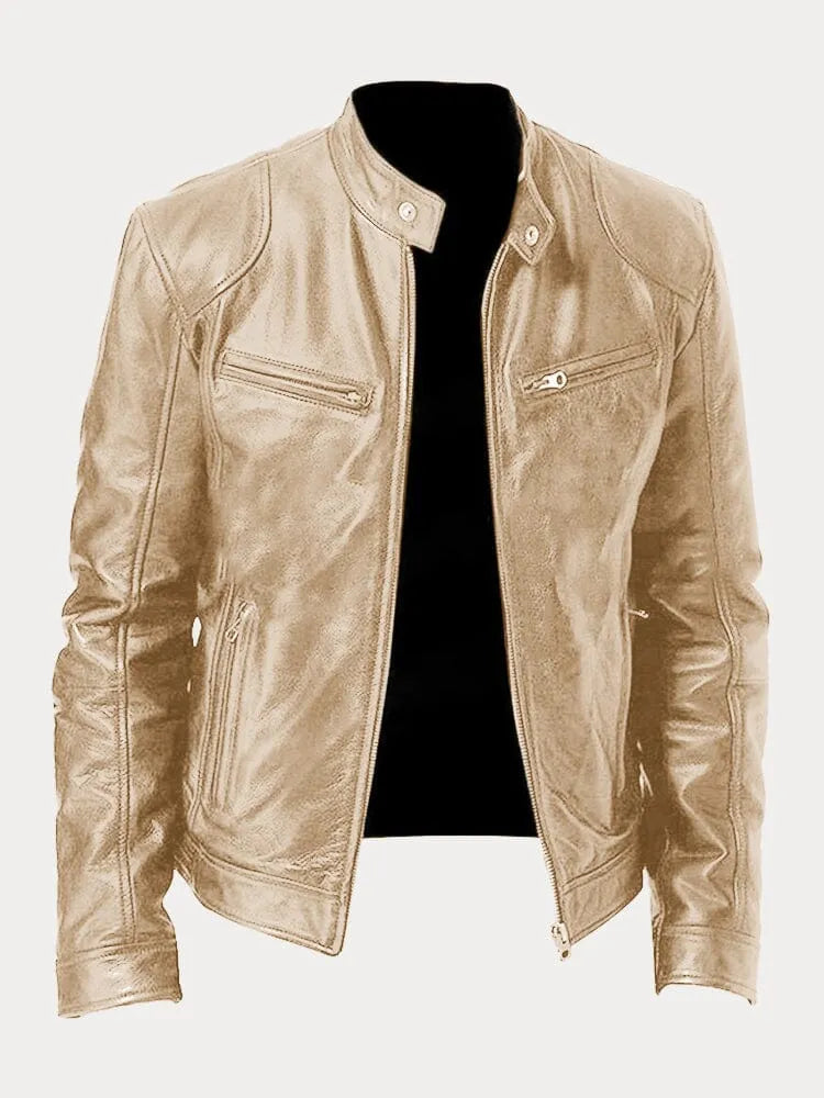 Premium Genuine Leather Jacket for Men Classic Biker Style