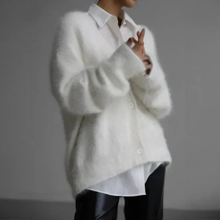Ella Cashmere Sweater Woman – Loose Elegant & Soft Comfortable Timeless Cardigan