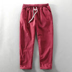 Toby | Men's Baggy Linen Blend Summer Trousers | Wide Leg Relaxed Fit Casual Pants for Men