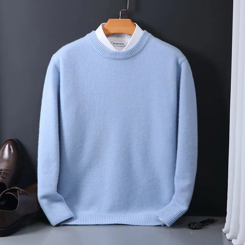 Raffael Men's Premium Cashmere Blend Crew Neck Sweater | Timeless Soft Luxury Knit Jumper for Men