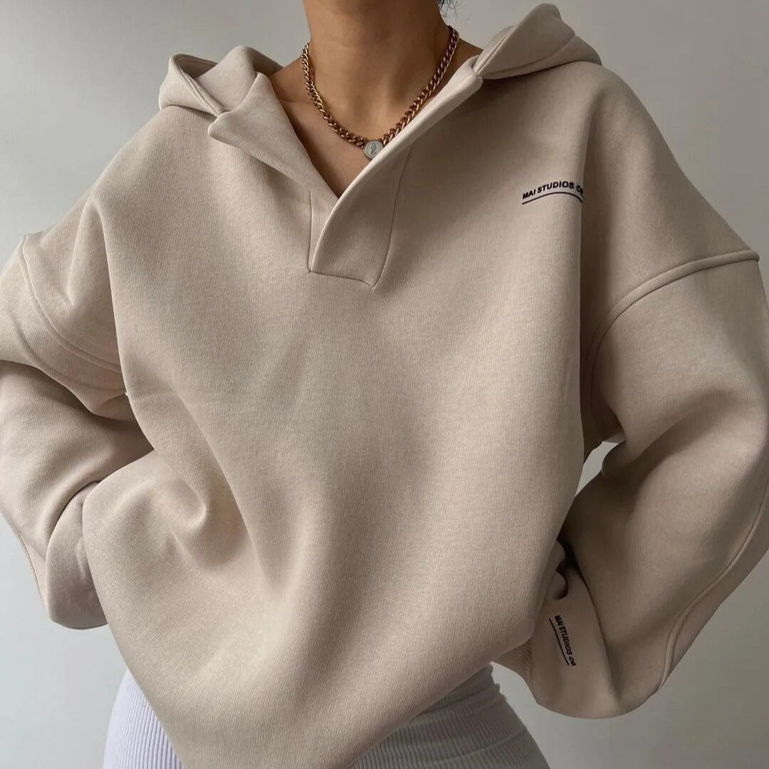 Marlowe Women's Oversized Minimalist Hoodie | Soft French Terry Sweatshirt for Women | Cosy Relaxed Fit Everyday Autumn Winter Casual Top