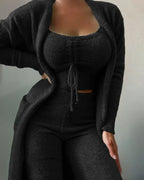 Women's Fluffy Teddy Fleece Co-ord Set | Three-Piece Loungewear Set | Cosy Home & Gifting