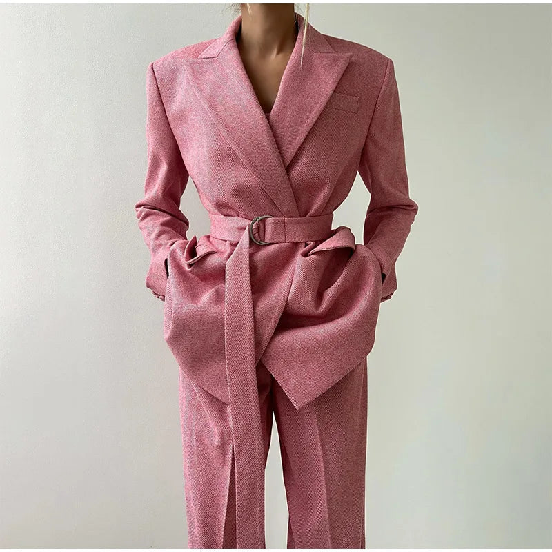 Iwona Women's Timeless 3-Piece Wool Blend Suit | Blazer, Waistcoat & Trousers Set for Women