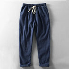 Toby | Men's Baggy Linen Blend Summer Trousers | Wide Leg Relaxed Fit Casual Pants for Men