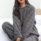 Snugly Unisex Fleece Pyjama Set | Soft Warm Fleece Pajama Set for Women & Men | Cosy Winter Loungewear & Sleepwear