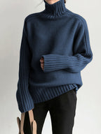 Aniston Women's Oversized Ribbed Turtleneck Jumper | Chunky Knit Roll Neck | Everyday Knitwear