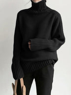 Aniston Women's Oversized Ribbed Turtleneck Jumper | Chunky Knit Roll Neck | Everyday Knitwear