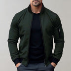 Stanley Men's Slim Fit Zip-Up Bomber Jacket | Classic Flight Jacket for Men with Pockets | Smart Casual Streetwear Outerwear