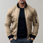 Stanley Men's Slim Fit Zip-Up Bomber Jacket | Classic Flight Jacket for Men with Pockets | Smart Casual Streetwear Outerwear