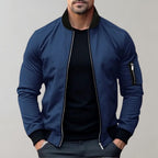Stanley Men's Slim Fit Zip-Up Bomber Jacket | Classic Flight Jacket for Men with Pockets | Smart Casual Streetwear Outerwear