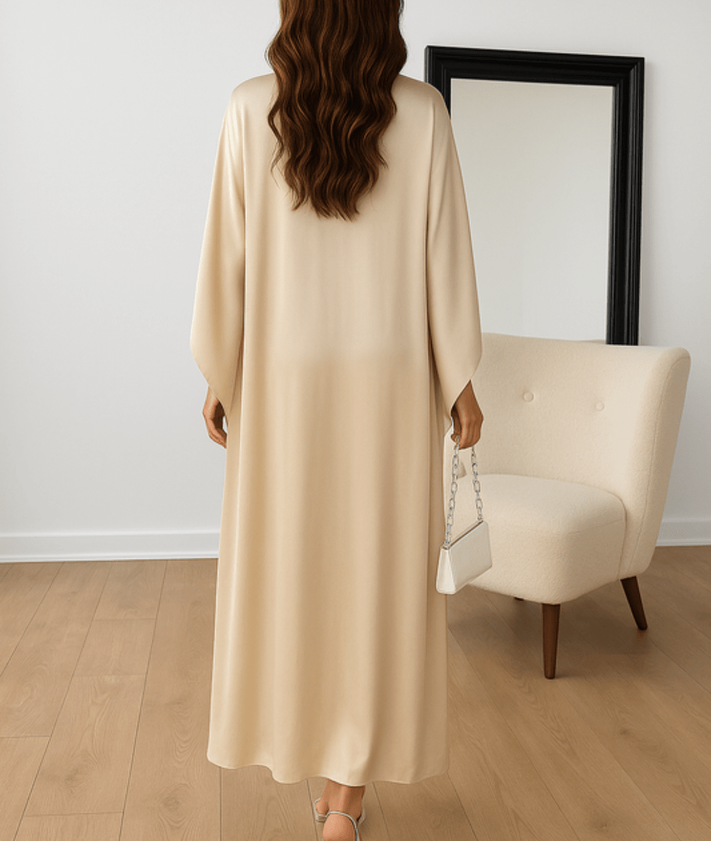 Tayma Women's Draped Cape Sleeve Abaya Maxi Dress | Modest Occasion Dress | Evening & Smart Casual