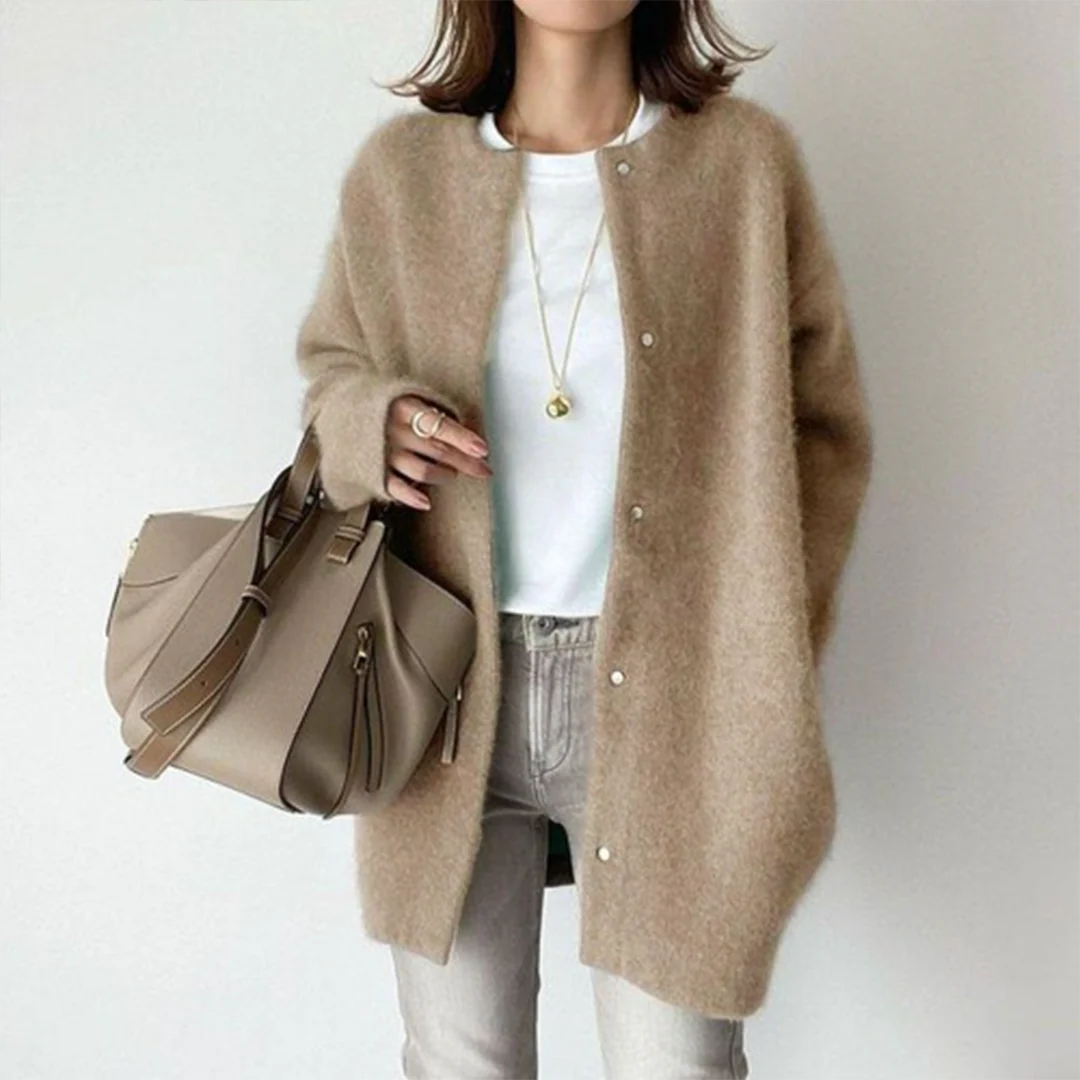 Evangeline Women's Oversized Cashmere Blend Cardigan | Soft Knit Chunky Oversized Cardigan for Women | Luxury Everyday Knitwear
